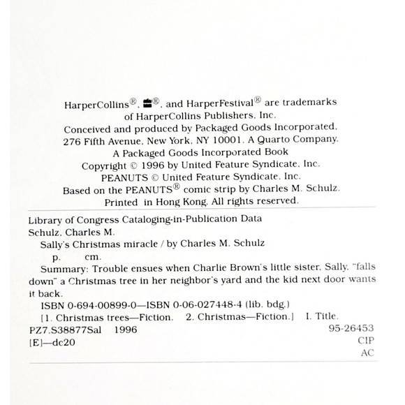 Sally's Christmas Miracle Charles Schulz Snoopy Peanuts 1996 Hardcover w Jacket - Picture 5 of 10